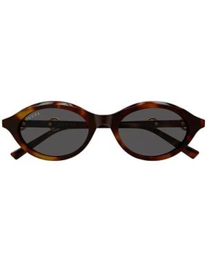Gucci Oval-Frame Sunglasses - Black