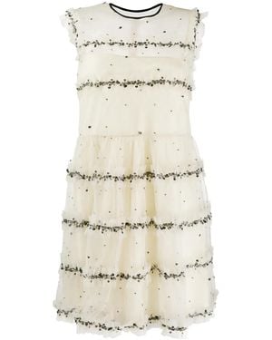RED Valentino Tulle Tiered Mini Dress - Natural