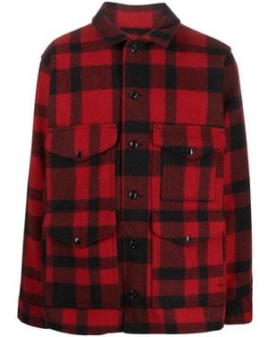 Filson Mackinaw Plaid Wool Shirt Jacket - Red