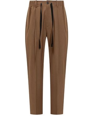 Studio Nicholson Elasticated-drawcord Trousers - ブラウン