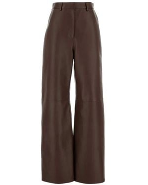 Loewe Nappa Leather Pants - Brown