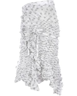 Comme des Garçons Floral Ruffled Skirt - ホワイト