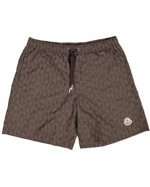 Moncler Bañador con monograma estampado - Marrón