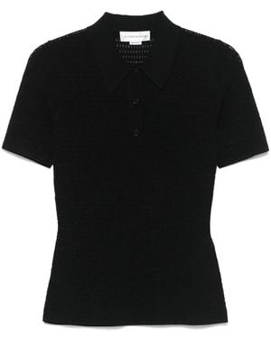 Victoria Beckham Geperforeerde Polotop - Zwart