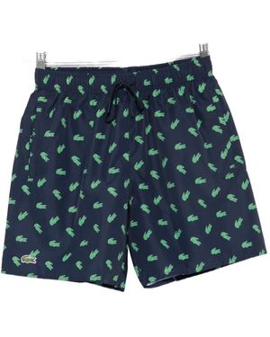Lacoste Logo-Patch Swim Shorts - Blue