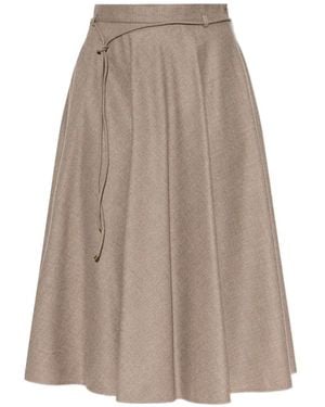 Max Mara Flared Kasjmier Rok - Naturel
