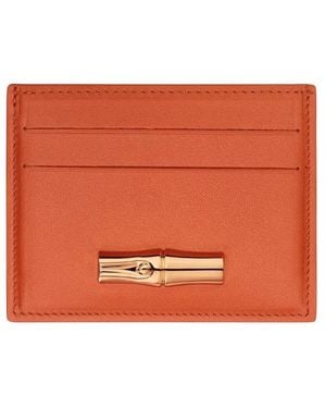 Longchamp Le Roseau Card Holder - Orange
