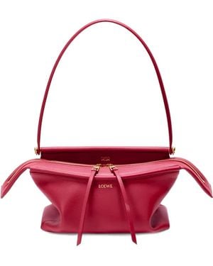 Loewe Small Whisker Leather Tote Bag - Red