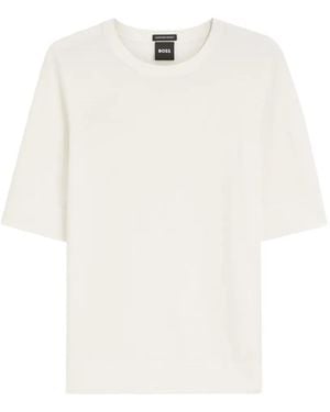 BOSS Jersey Con Cuello Redondo - Blanco