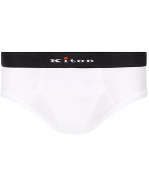 Kiton Slip Con Banda Logata - Bianco