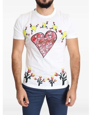 Dolce & Gabbana Saint Valentine-Print T-Shirt - White