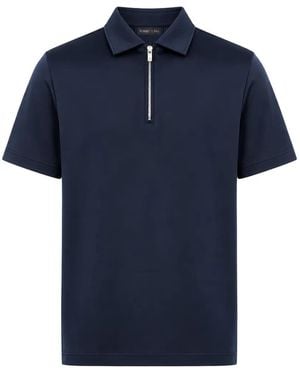 Tombolini Zip-Fastening Short-Sleeve Polo Shirt - Blue