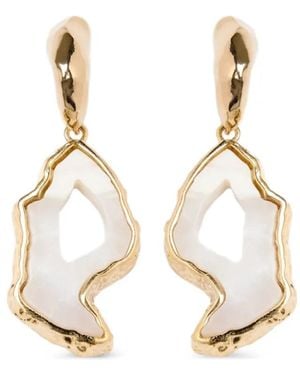 Erdem Stone-Pendant Drop Earrings - White
