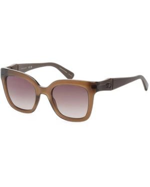 Longchamp Sonnenbrille Mit Eckigem Gestell - Braun