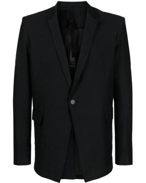 Boris Bidjan Saberi Shawl-Lapels Single-Breasted Blazer - Black