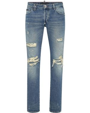 Philipp Plein ダメージ スキニージーンズ - ブルー