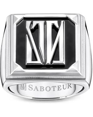 SABOTEUR Anello Elemental Con Sigillo - Nero