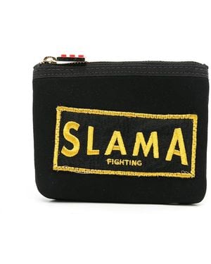 Amir Slama Embroidered-Logo Purse - Black