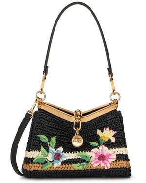 Etro Vela Floral-Embroidered Crossbody Bag - Black