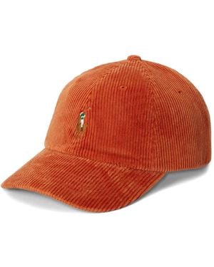Polo Ralph Lauren Polo Pony Baseballkappe Aus Cord - Orange