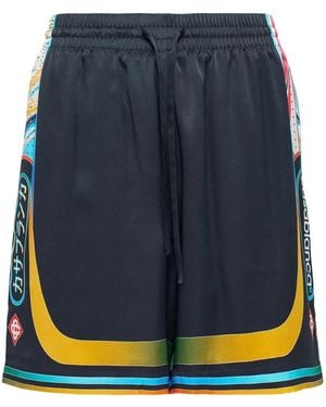 CASABLANCA Print-Shorts mit Kordelzug - Blau