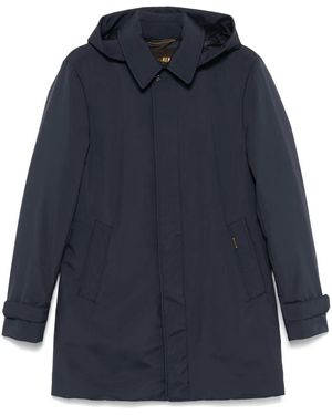 Moorer Hooded Down Quilted Parka Jacket - Blue