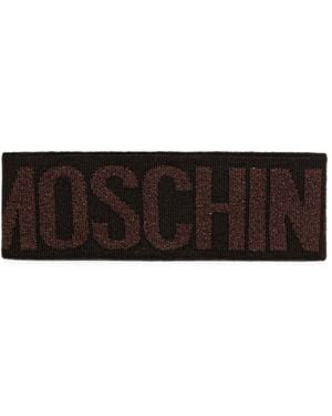 Moschino Logo-Intarsia Knitted Headband - White