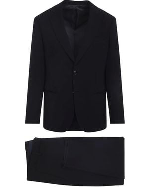 Giorgio Armani Buttoned Wool Suit - Blue