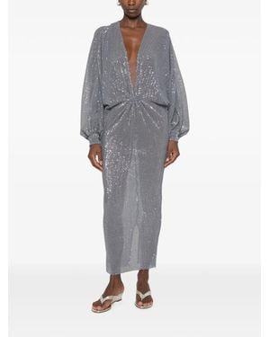 L'idée Experimental Sequin-Embellished Maxi Dress - Gray
