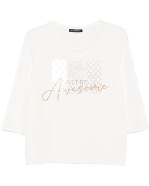 Betty Barclay Graphic-Print Three-Quarter Sleeve T-Shirt - White