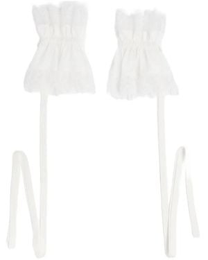 Ann Demeulemeester Sann Lace-Ruffled Cuffs - White