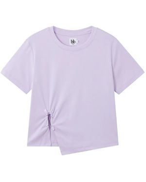 B+ AB Asymmetrical Ring-Detail T-Shirt - Purple