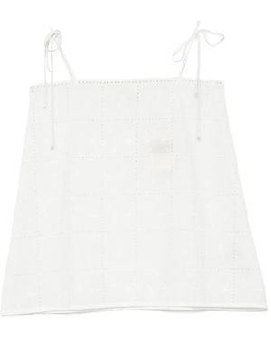 Faithfull the Brand Mora Broderie-Anglaise Tie-Straps Top - White
