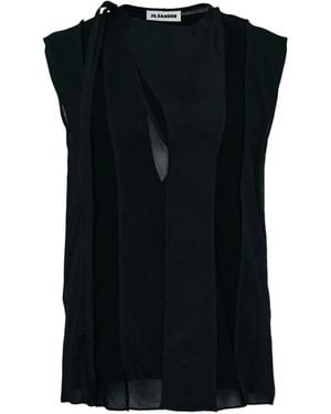 Jil Sander Sleeveless Cut-Out Top - Black