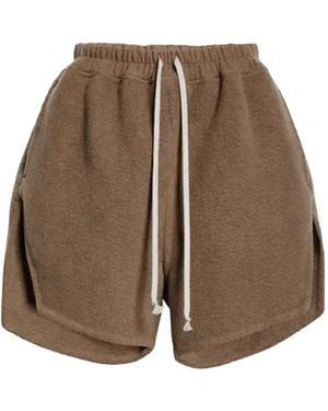 Rick Owens Drawstring Fleece Shorts - Brown