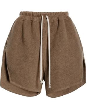 Rick Owens Drawstring Fleece Shorts - Brown