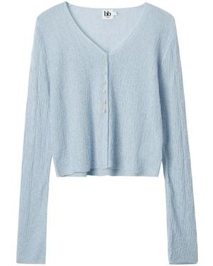 B+ AB Buttoned V-Neck Cardigan - Blue