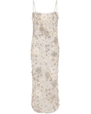 Rachel Gilbert Francesca Floral-Embroidered Midi Dress - White