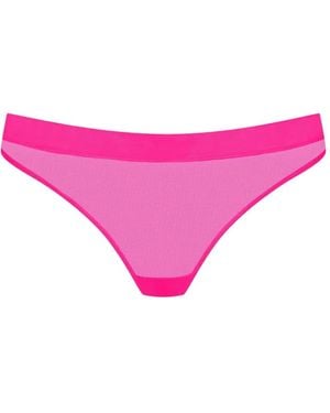 Maison Close Corps À Corps Neon Semi-Sheer Briefs - Pink