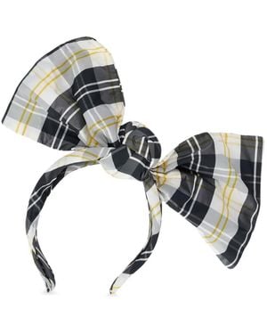 Red(V) Bow Plaid Headband - Metallic