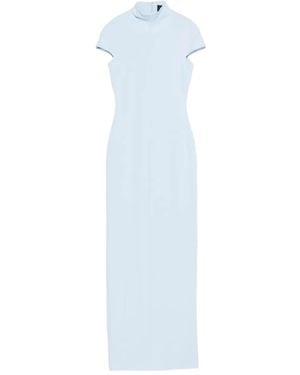 Solace London Lang Mock-Neck Maxi Dress - Blue