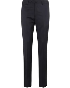 Tagliatore Wool Straight-Leg Trousers - Blue