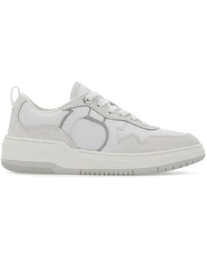 Ferragamo Gancini Leather Trainers - White