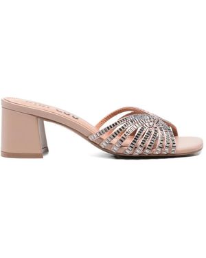 Bibi Lou Serabi Crystal-Embellished Leather Sandals - Pink