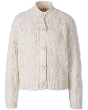 Marni Cable-Knit Button-Up Cardigan - White