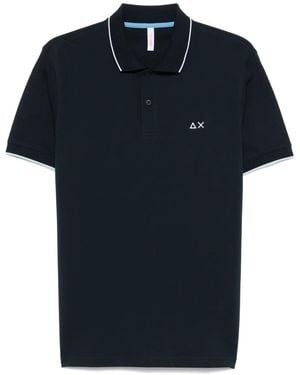 Sun 68 Logo-Embroidered Polo Shirt - Blue
