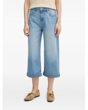 Benetton Turn-Up Wide-Leg Jeans - Blue