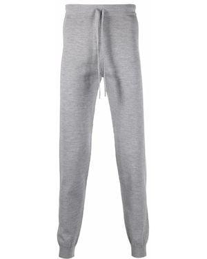 Corneliani Drawstring Virgin Wool-Blend Track Trousers - Grey
