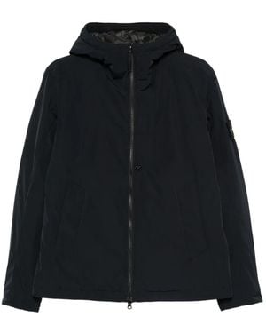 Stone Island Hooded Zip-Front Jacket - Black