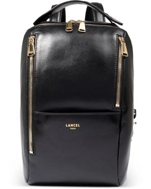 Lancel Small Origami Double-Zip Leather Backpack - Black